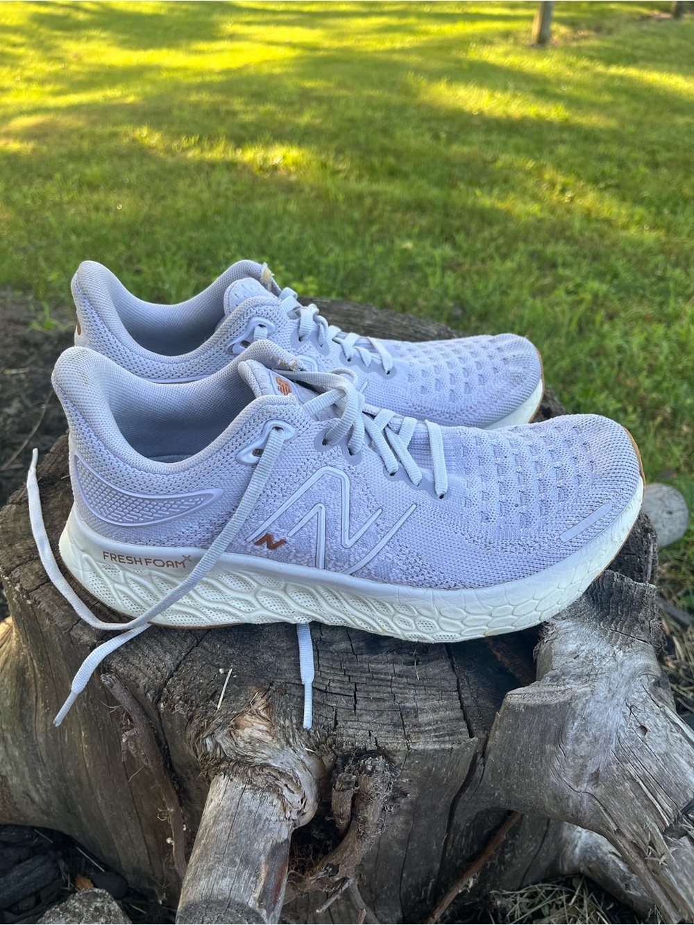 New Balance Women's violet Athletic Running Sneakers with Tan Accents - Picture 6 of 8